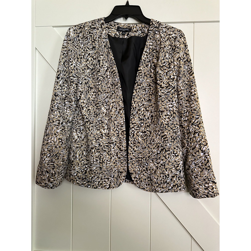 Notations Size Small Petite Brown/Multi Women's Blazer Jacket